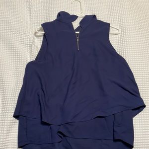 Blue blouse sleeveless